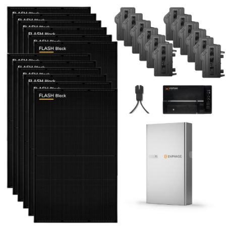 Kit autoconsommation 6000W DUALSUN/ENPHASE - portrait - triphas&eacute; + stockage Enphase Flexphase 5kWh