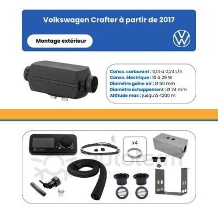 AUTOTERM - Kit Air 2D pour Volkswagen Crafter à partir de 2017 - montage extérieur - 12 Volts / Chauffages