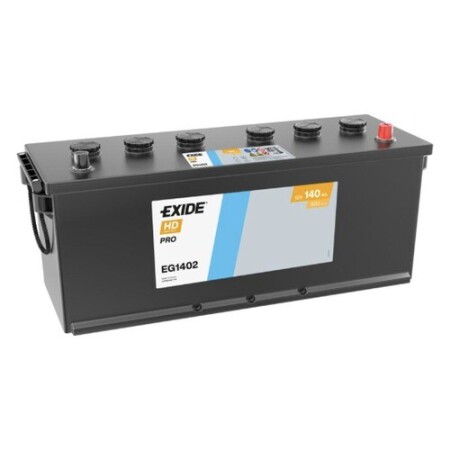 Batterie camion Exide HD PRO EG1402 12V 140Ah 900A, vue trois quarts