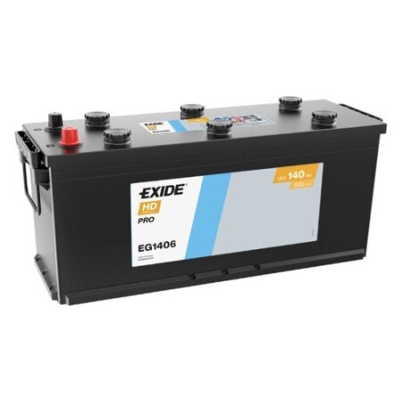 Batterie camion Exide HD PRO EG1406 12V 140Ah 800A, vue trois quarts