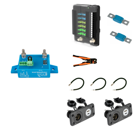 Kit distribution 12V - 65A / Prises usb / Leds