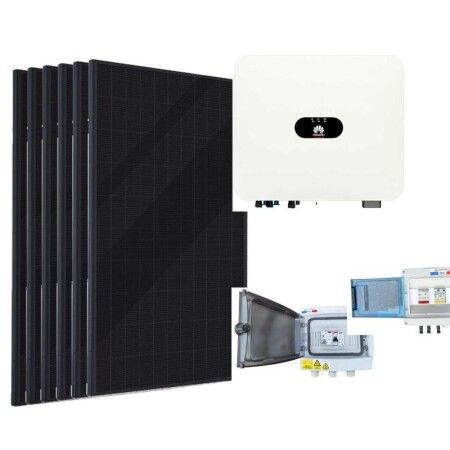 Kit solaire autoconsommation 3000 W Voltec Huawei monophas&eacute; : 6 panneaux Voltec Tarka L 110R 500 Wc, onduleur Huawei, coffret de protection DC et coffret de protection AC