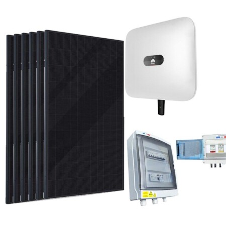 Kit solaire autoconsommation 3000 W Voltec Huawei triphas&eacute; : 6 panneaux Voltec Tarka L 110R 500 Wc, onduleur Huawei triphas&eacute;, coffret de protection DC et coffret de protection AC