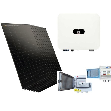 Kit solaire autoconsommation 4000 W DualSun Huawei monophas&eacute; : 8 panneaux DualSun 500 Wc TOPCon, onduleur Huawei, coffret de protection DC et coffret de protection AC