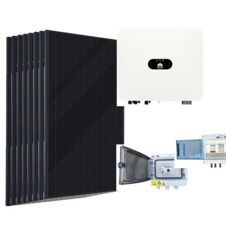 Kit solaire autoconsommation 4000 W Voltec Huawei monophas&eacute; : 8 panneaux Voltec Tarka L 110R 500 Wc, onduleur Huawei, coffret de protection DC et coffret de protection AC