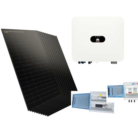 Kit solaire autoconsommation 5000 W DualSun Huawei monophas&eacute; : 10 panneaux DualSun 500 Wc TOPCon, onduleur Huawei, coffret de protection DC et coffret de protection AC