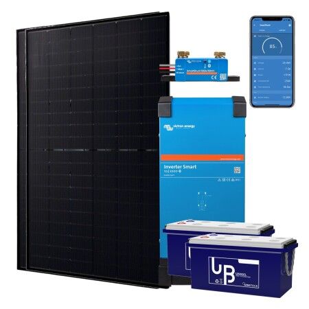 Kit solaire hors réseau autonome 1000W - convertisseur 230V - 1600VA / Autonome sans possibilité d'ajouter un groupe
