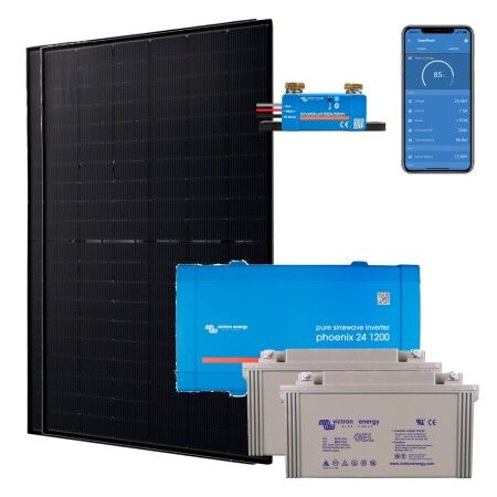 Kit solaire hors réseau autonome 1000W convertisseur 230V - 1200VA / Autonome sans possibilité d'ajouter un groupe