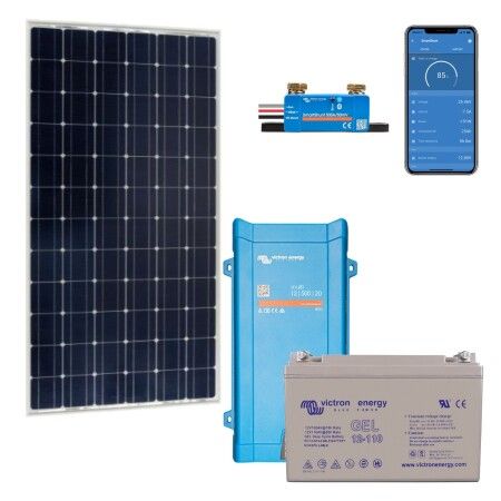 Kit solaire autonome 190W Victron : panneau BlueSolar, MultiPlus 500VA, batterie GEL 110Ah et SmartShunt