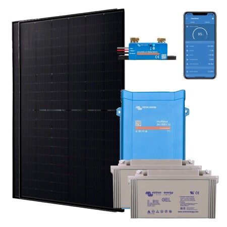 Kit solaire hors réseau autonome 1000W Hybride 800VA / Avec possibilité d'ajouter un groupe électrogène