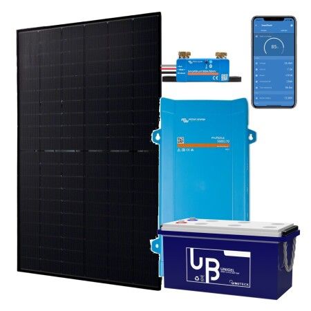 Kit solaire hors réseau autonome 500W - Hybride 1600VA / Avec possibilité d'ajouter un groupe électrogène