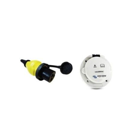Victron Energy - Kit Prise ext&eacute;rieure P17 Polyamide (Shore Inlet) 16A/250Vac et prolongateur femelle - 16A