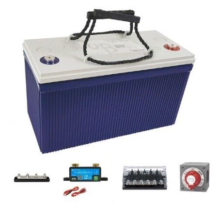 Pack Protections + Batterie solaire 100Ah GEL Plomb/Carbone 12V - Uniteck
