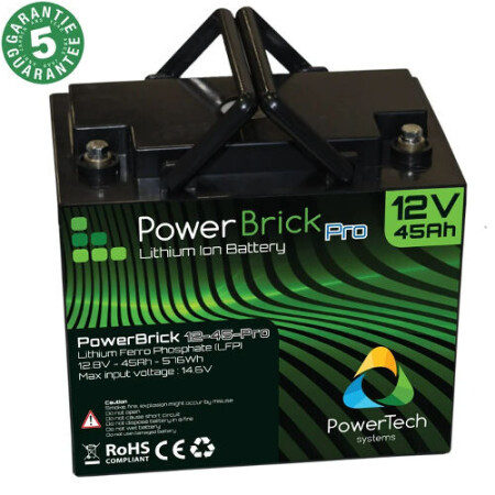 Batterie Lithium 12V/45Ah - PowerBrick+ (BMS intégré)