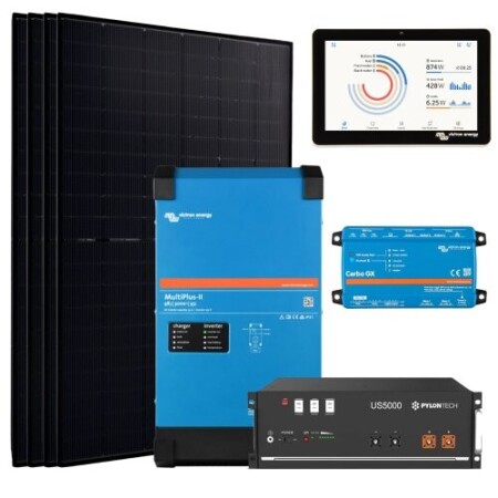 Kit Solaire Hors R&eacute;seau 2000W - Lithium Pylontech 4.8kWh - Hybride 230V/3000VA
