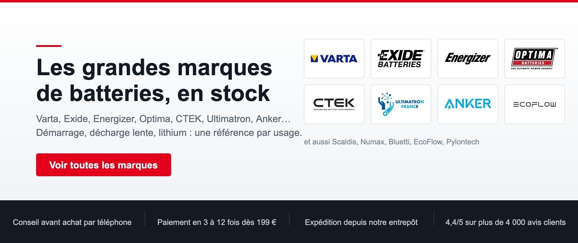 Les grandes marques de batteries en stock chez MyShop Battery